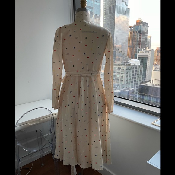 Anthropologie Apalma (ethical and sustainable brand) 100% Silk Wrap Dress-Cream - Picture 6 of 12